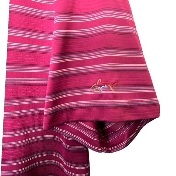 Men's Greg Norman Collared Striped Short Sleeve Polo Golf Shirt Size Large - Picture 3 of 5